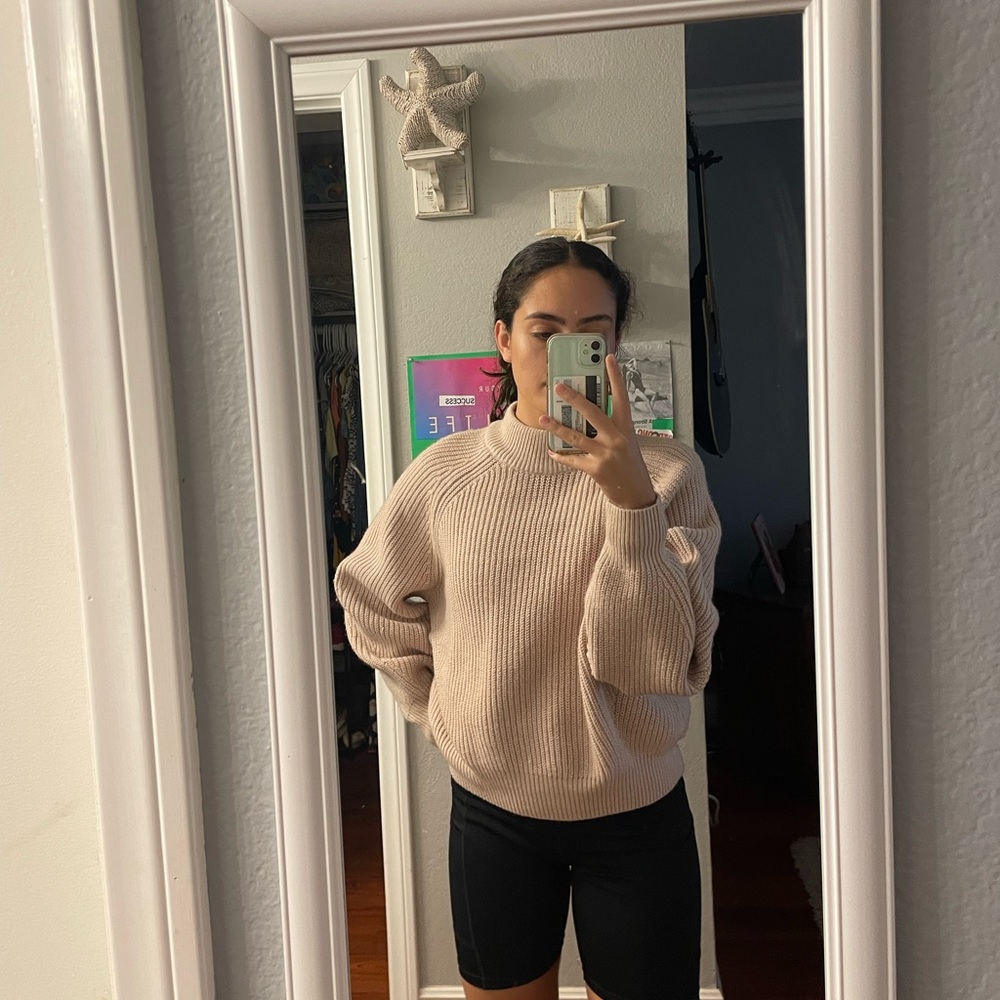 H&M Cream Rib Knit Sweater